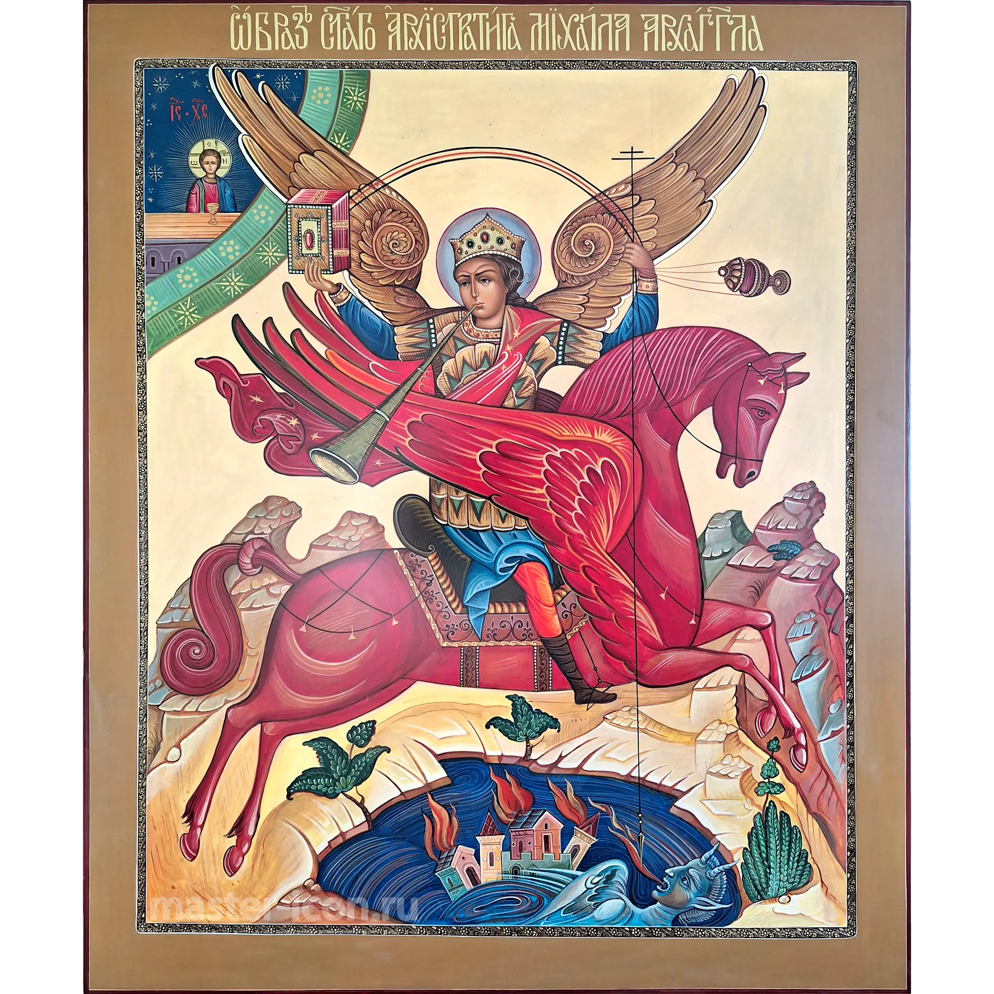 Архангел Михаил икона 120х140 Архангел Михаил икона 120х140
