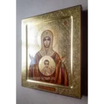 Икона Богородицы Знамение с чеканкой