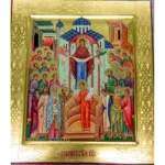 Рукописная икона Покров Богородицы